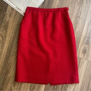 Rena Rowan Wool Red Short Skirt Size: 4